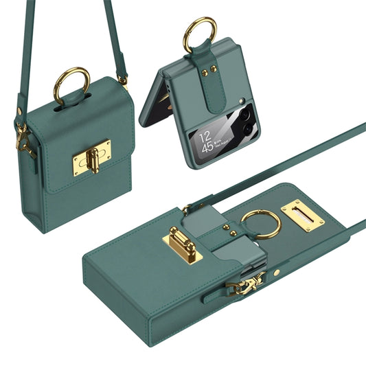 GKK Mini Backpack Plain Phone Bag + Phone Case with Ring For Samsung Galaxy Z Flip4 5G(Forest Green) - free shipping - PMC Jewellery - Order now!