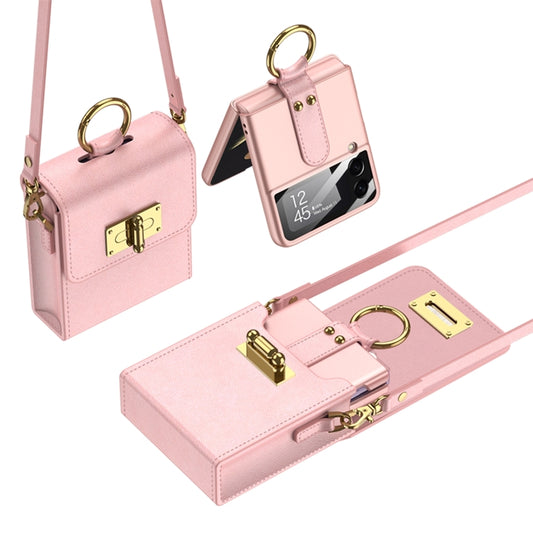 GKK Mini Backpack Plain Phone Bag + Phone Case with Ring For Samsung Galaxy Z Flip4 5G(Pink) - Galaxy Z Flip4 5G Cases by GKK | Online Shopping South Africa | PMC Jewellery | Buy Now Pay Later Mobicred
