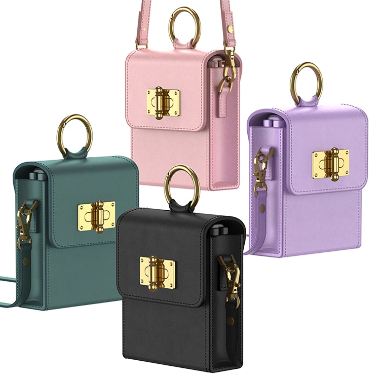 GKK Mini Backpack Plain Phone Bag + Phone Case with Ring For Samsung Galaxy Z Flip4 5G(Black) - Galaxy Z Flip4 5G Cases by GKK | Online Shopping South Africa | PMC TechLife | Buy Now Pay Later Mobicred