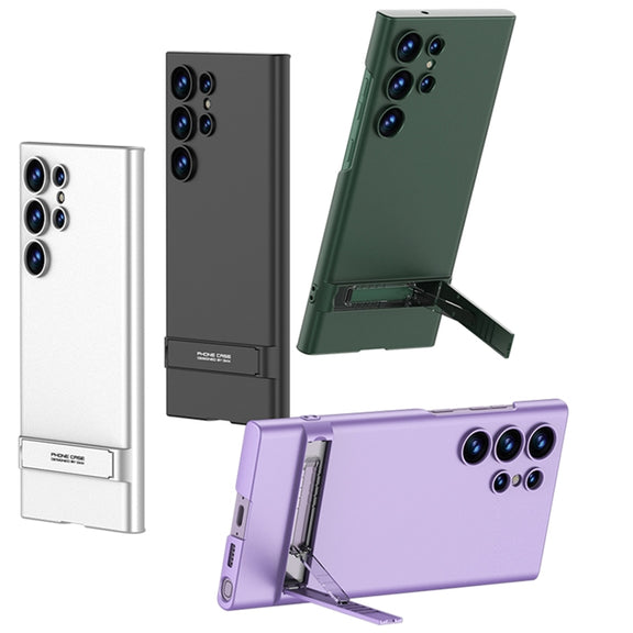 For Samsung Galaxy S23 Ultra 5G GKK Triumph Ultra Thin Full Coverage Phone Case with Stand(Purple)