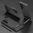 For Samsung Galaxy S23 Ultra 5G GKK Triumph Ultra-Thin Plain Leather Phone Case with Holder(Carbon Fiber) - free shipping - PMC TechLife - Order now!