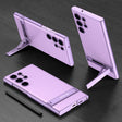 For Samsung Galaxy S23 Ultra 5G GKK Triumph Ultra-Thin Plain Leather Phone Case with Holder(Purple) - free shipping - PMC TechLife - Order now!