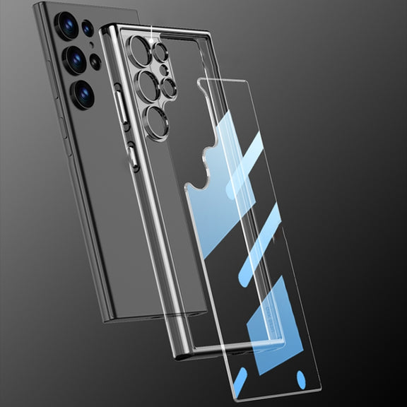 For Samsung Galaxy S23 Ultra 5G GKK Space Frame Transparent PC+TPU Phone Case(Transparent)