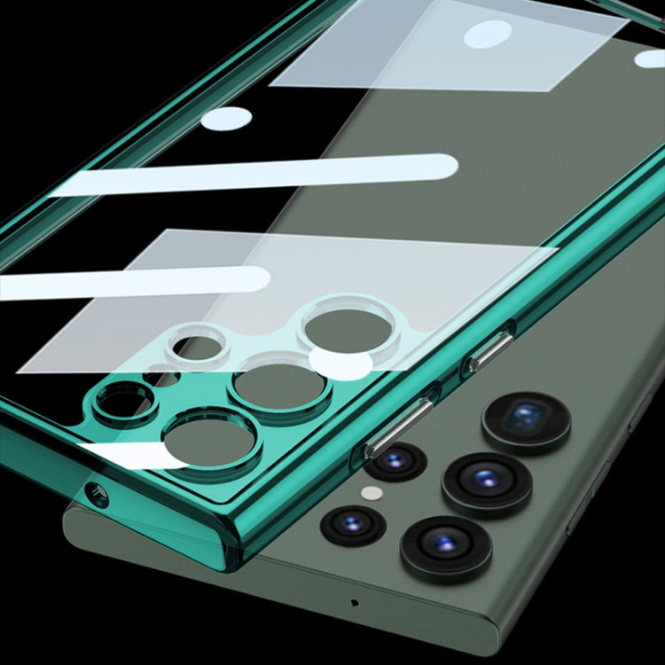 For Samsung Galaxy S23 Ultra 5G GKK Space Frame Transparent PC+TPU Phone Case(Transparent Black) - Galaxy S23 Ultra 5G Cases by GKK | Online Shopping South Africa | PMC TechLife | Buy Now Pay Later Mobicred