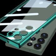 For Samsung Galaxy S23 Ultra 5G GKK Space Frame Transparent PC+TPU Phone Case(Transparent Black)