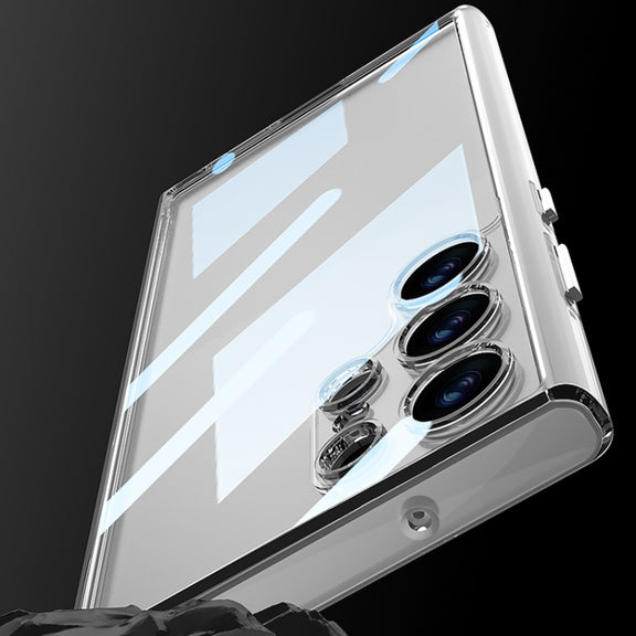 For Samsung Galaxy S23 Ultra 5G GKK Space Frame Transparent PC+TPU Phone Case(Transparent Black)