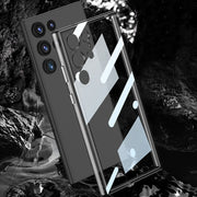 For Samsung Galaxy S23 Ultra 5G GKK Space Frame Transparent PC+TPU Phone Case(Transparent Black)