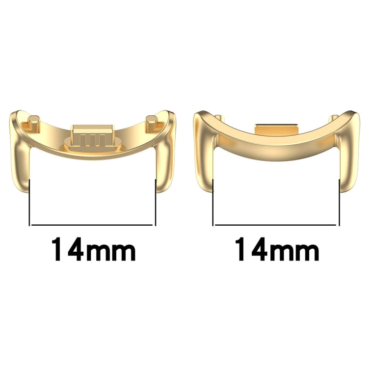 For Xiaomi Mi Band 8 1 Pair Stainless steel Metal Watch Band Connector(Rose Gold)