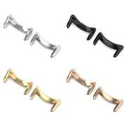 For Xiaomi Mi Band 8 1 Pair Stainless steel Metal Watch Band Connector(Rose Gold)