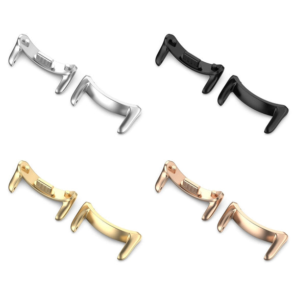 For Xiaomi Mi Band 8 1 Pair Stainless steel Metal Watch Band Connector(Rose Gold)