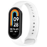 For Xiaomi Mi Band 8 Solid Color Silicone Plug Replacement Watch Band(White)