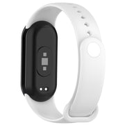 For Xiaomi Mi Band 8 Solid Color Silicone Plug Replacement Watch Band(White)