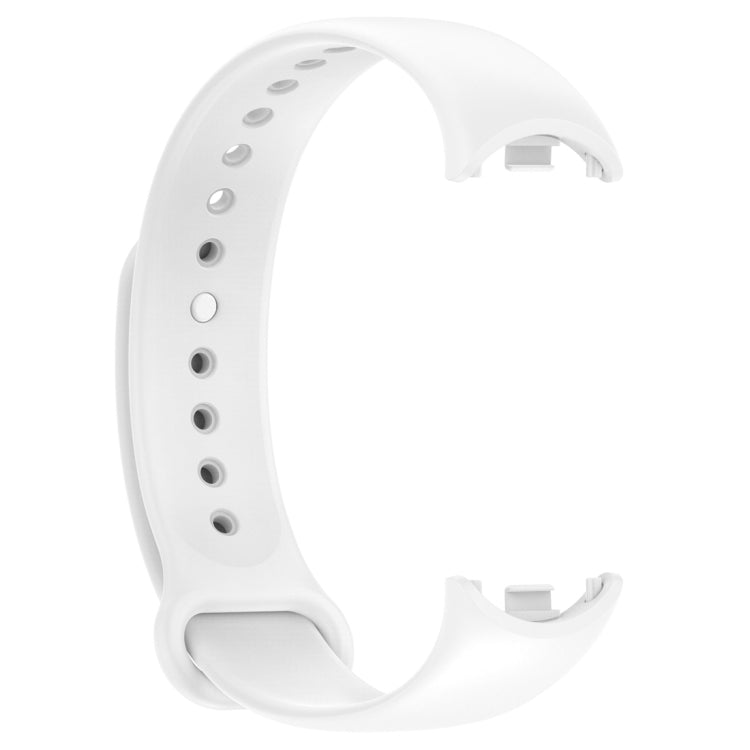 For Xiaomi Mi Band 8 Solid Color Silicone Plug Replacement Watch Band(White)