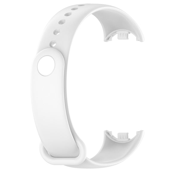 For Xiaomi Mi Band 8 Solid Color Silicone Plug Replacement Watch Band(White)