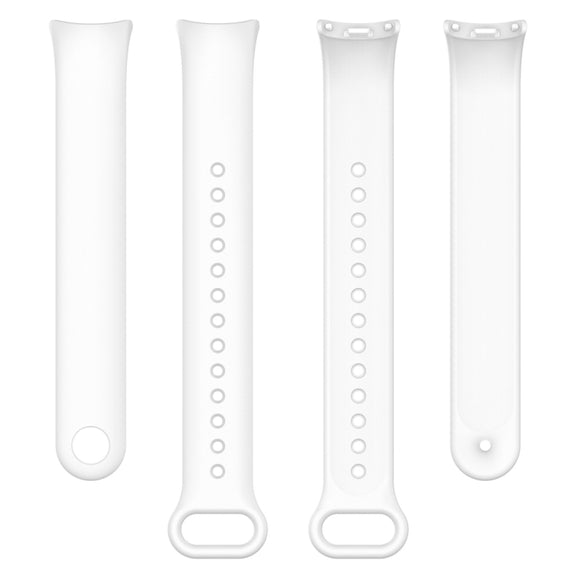 For Xiaomi Mi Band 8 Solid Color Silicone Plug Replacement Watch Band(White)