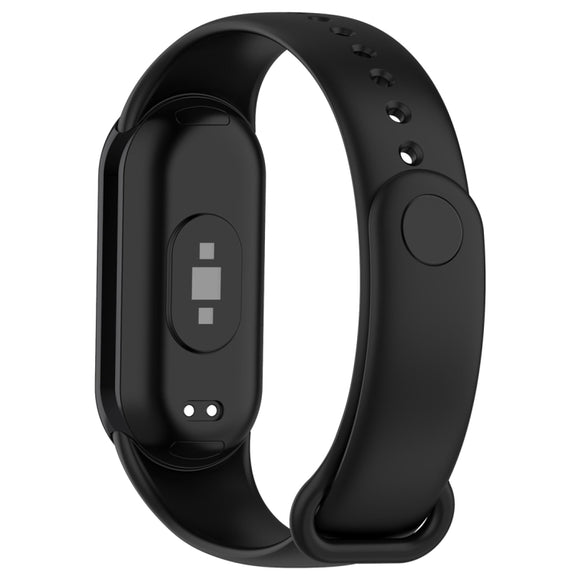 For Xiaomi Mi Band 8 Solid Color Silicone Plug Replacement Watch Band(Black)
