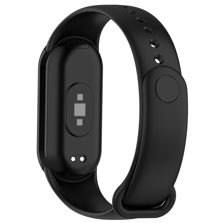 For Xiaomi Mi Band 8 Solid Color Silicone Plug Replacement Watch Band(Black)