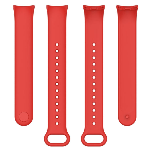 For Xiaomi Mi Band 8 Solid Color Silicone Plug Replacement Watch Band(Red)