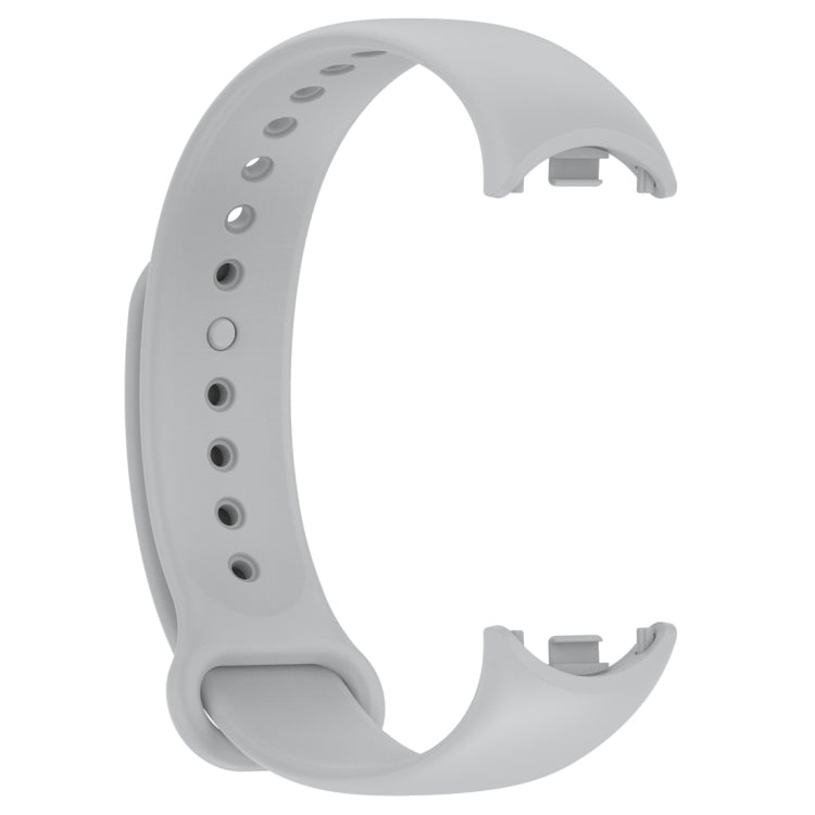 For Xiaomi Mi Band 8 Solid Color Silicone Plug Replacement Watch Band(Grey) - Smart Wear by PMC TechLife | Online Shopping South Africa | PMC TechLife