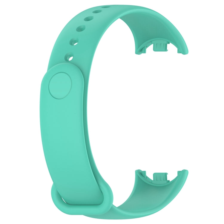 For Xiaomi Mi Band 8 Solid Color Silicone Plug Replacement Watch Band(Teal)