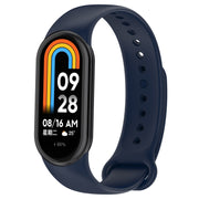 For Xiaomi Mi Band 8 Solid Color Silicone Plug Replacement Watch Band(Midnight Blue)