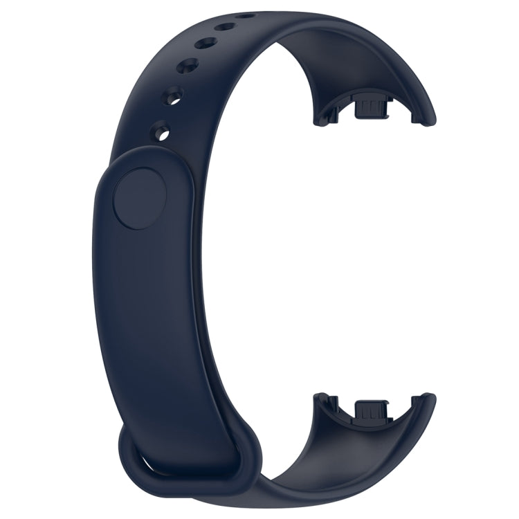 For Xiaomi Mi Band 8 Solid Color Silicone Plug Replacement Watch Band(Midnight Blue)