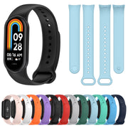 For Xiaomi Mi Band 8 Solid Color Silicone Plug Replacement Watch Band(Teal)