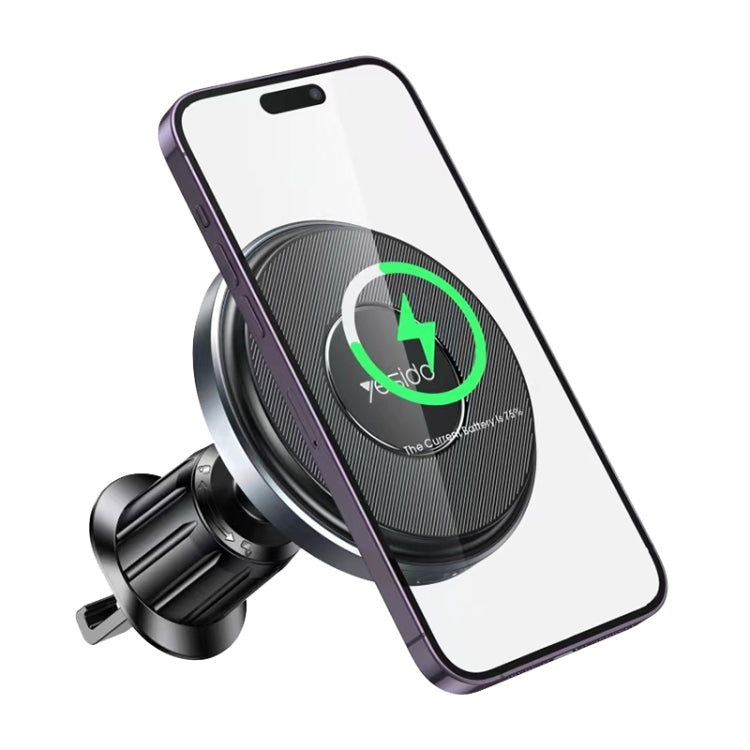 Yesido C190 15W Magsafe Magnetic Car Air Vent Wireless Charger(Black) - Wireless Charger Holders by Yesido | Online Shopping South Africa | PMC TechLife | Buy Now Pay Later Mobicred