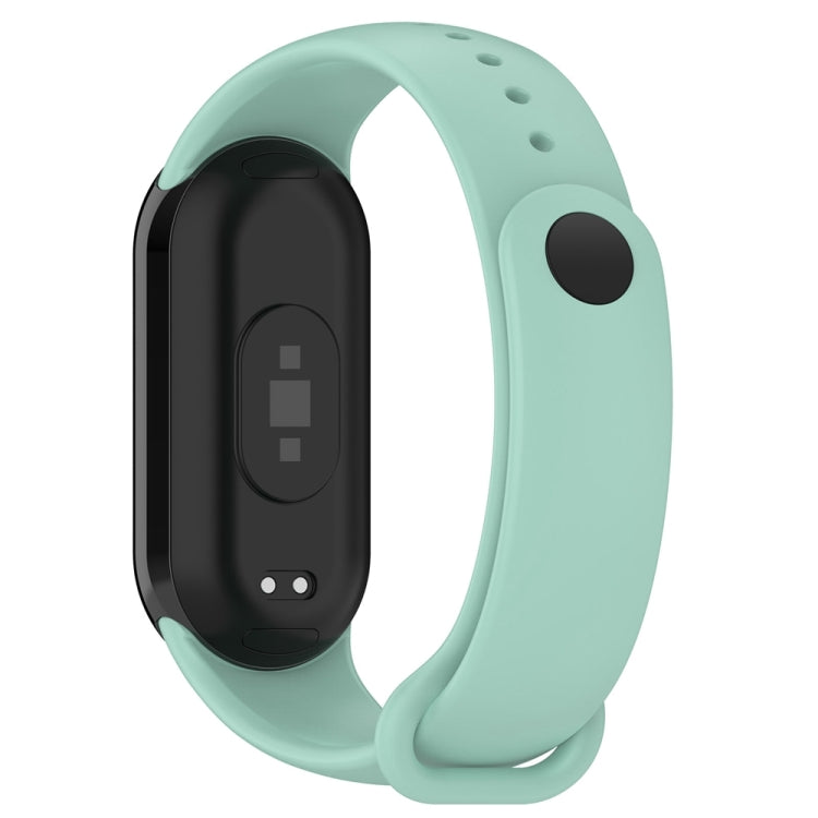 For Xiaomi Mi Band 8 Solid Color Stainless Steel Plug Replacement Watch Band (Blue Green) - Watch Bands by PMC TechLife | Online Shopping South Africa | PMC TechLife