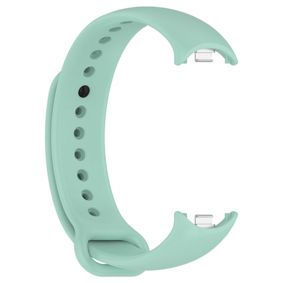 For Xiaomi Mi Band 8 Solid Color Stainless Steel Plug Replacement Watch Band (Blue Green)