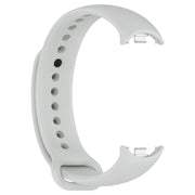 For Xiaomi Mi Band 8 Solid Color Stainless Steel Plug Replacement Watch Band (Light Grey)