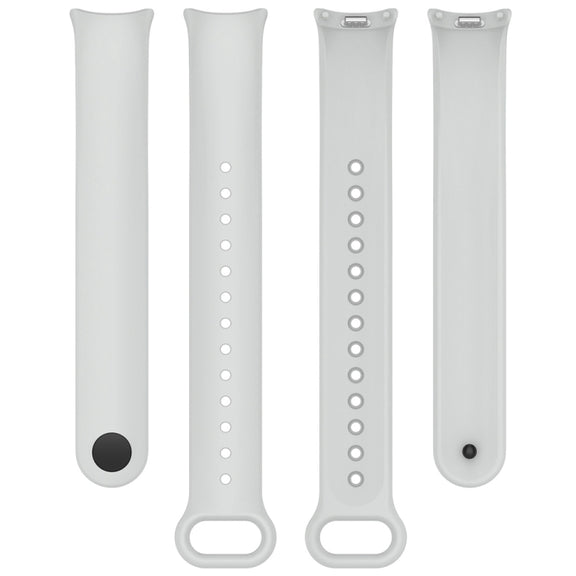 For Xiaomi Mi Band 8 Solid Color Stainless Steel Plug Replacement Watch Band (Light Grey)