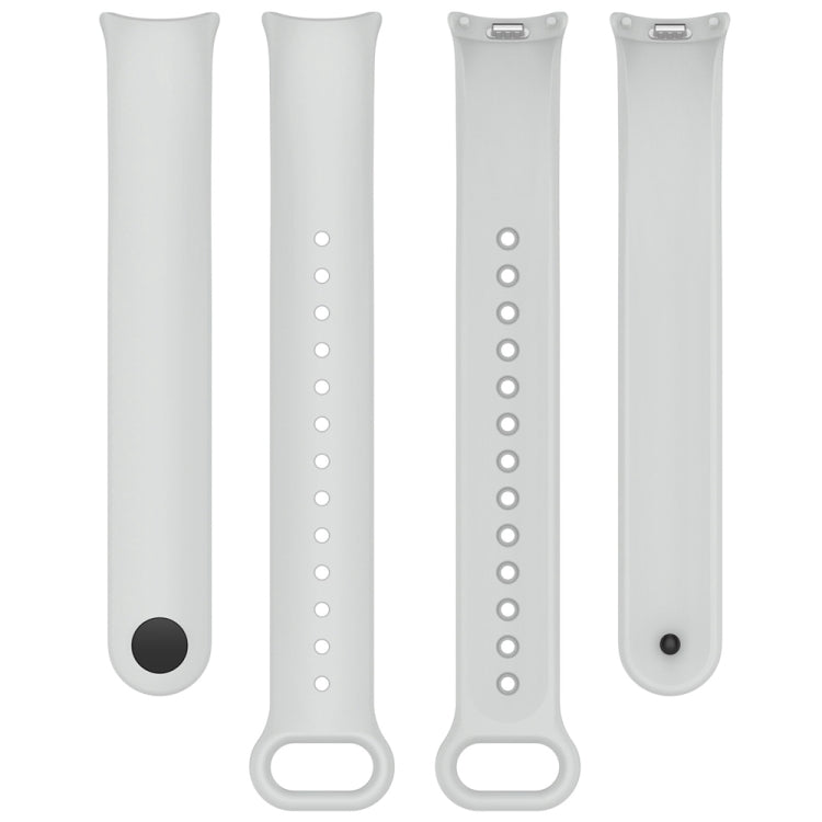 For Xiaomi Mi Band 8 Solid Color Stainless Steel Plug Replacement Watch Band (Light Grey)