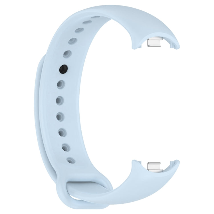 For Xiaomi Mi Band 8 Solid Color Stainless Steel Plug Replacement Watch Band (Light Blue) - Watch Bands by PMC TechLife | Online Shopping South Africa | PMC TechLife
