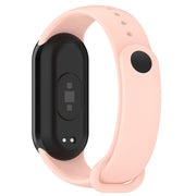 For Xiaomi Mi Band 8 Solid Color Stainless Steel Plug Replacement Watch Band (Light Pink)