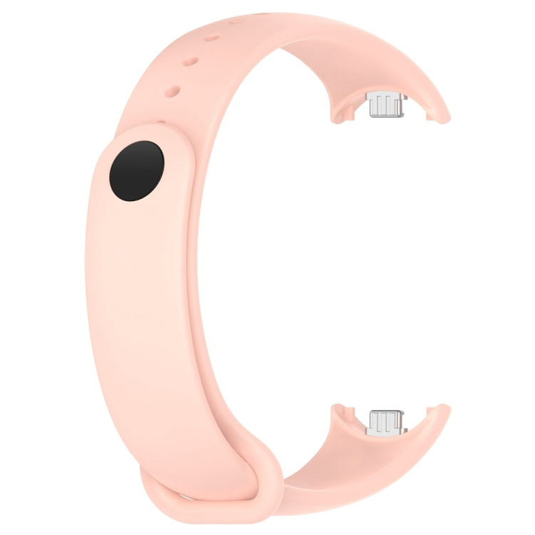 For Xiaomi Mi Band 8 Solid Color Stainless Steel Plug Replacement Watch Band (Light Pink) - Watch Bands by PMC TechLife | Online Shopping South Africa | PMC TechLife