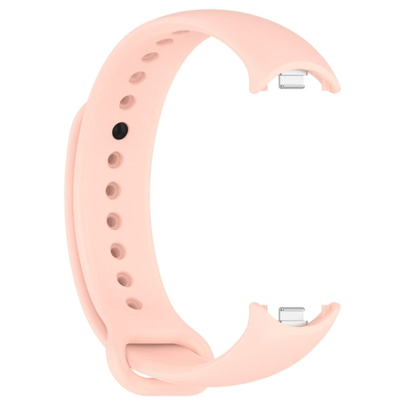 For Xiaomi Mi Band 8 Solid Color Stainless Steel Plug Replacement Watch Band (Light Pink)