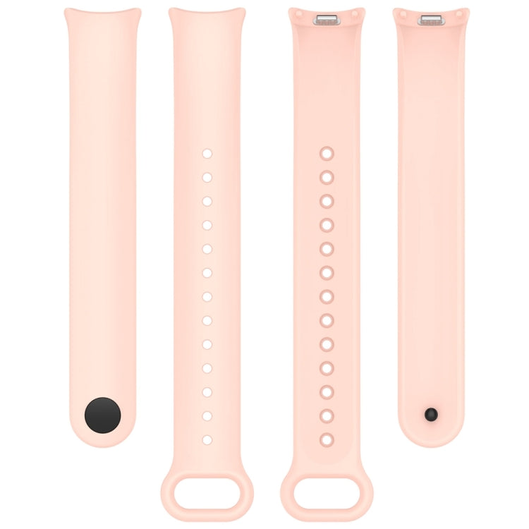 For Xiaomi Mi Band 8 Solid Color Stainless Steel Plug Replacement Watch Band (Light Pink) - Watch Bands by PMC TechLife | Online Shopping South Africa | PMC TechLife