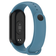 For Xiaomi Mi Band 8 Solid Color Stainless Steel Plug Replacement Watch Band (Blue)
