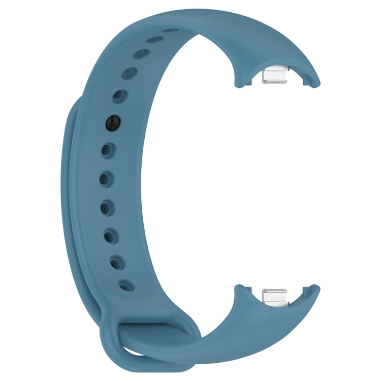 For Xiaomi Mi Band 8 Solid Color Stainless Steel Plug Replacement Watch Band (Blue)