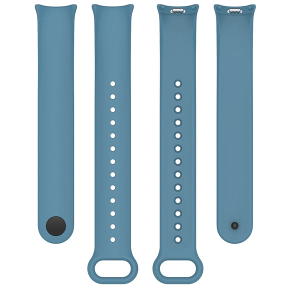 For Xiaomi Mi Band 8 Solid Color Stainless Steel Plug Replacement Watch Band (Blue)