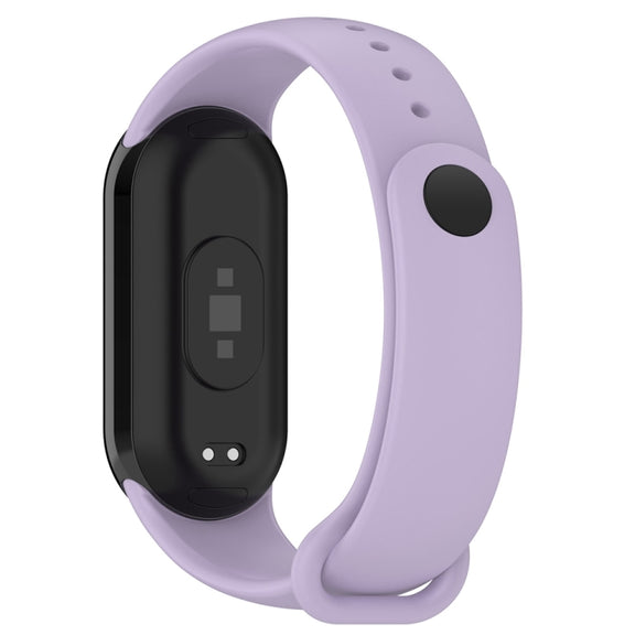For Xiaomi Mi Band 8 Solid Color Stainless Steel Plug Replacement Watch Band (Purple)