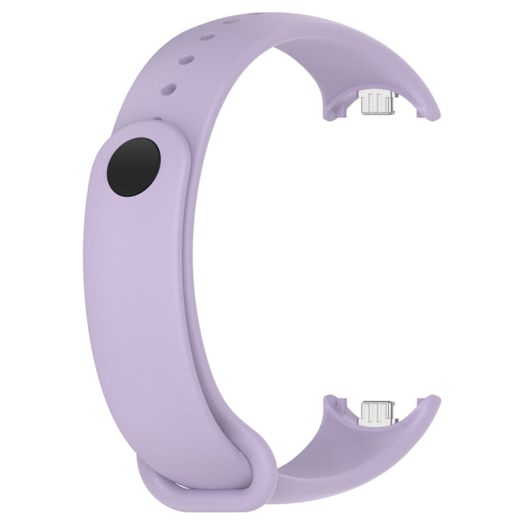 For Xiaomi Mi Band 8 Solid Color Stainless Steel Plug Replacement Watch Band (Purple)