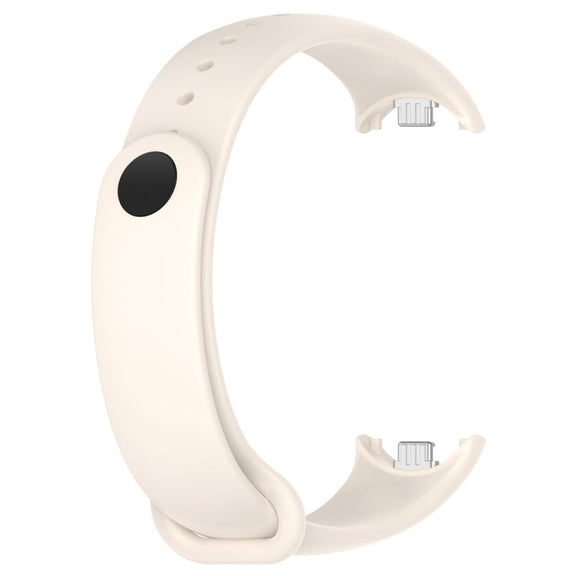 For Xiaomi Mi Band 8 Solid Color Stainless Steel Plug Replacement Watch Band (Starlight)