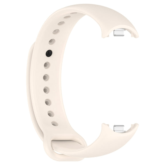 For Xiaomi Mi Band 8 Solid Color Stainless Steel Plug Replacement Watch Band (Starlight)