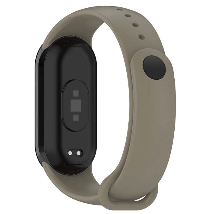 For Xiaomi Mi Band 8 Solid Color Stainless Steel Plug Replacement Watch Band (Space Grey)