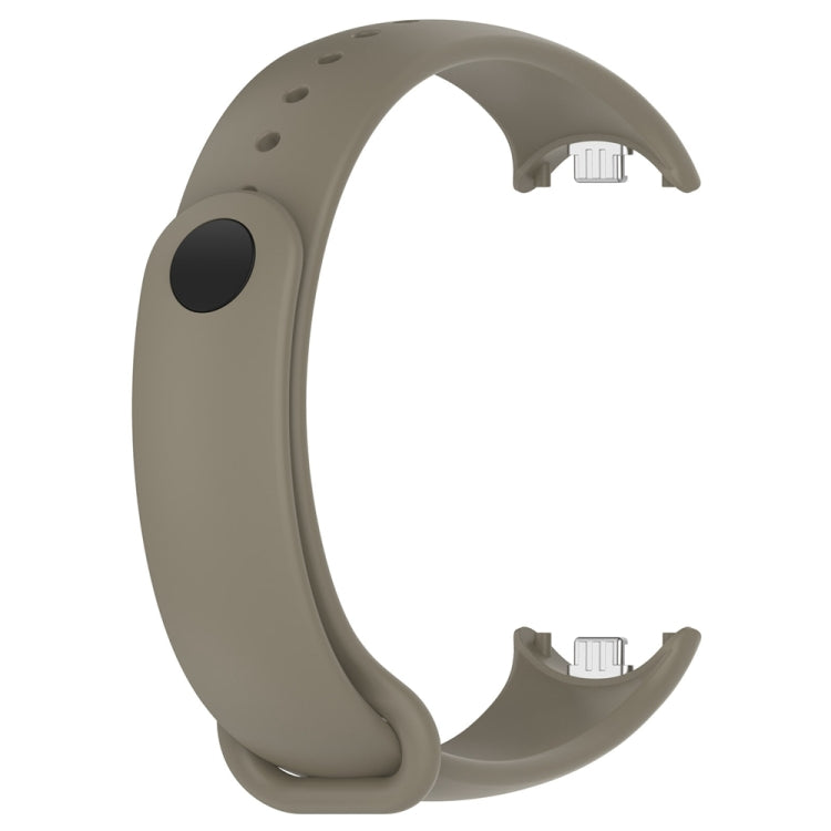For Xiaomi Mi Band 8 Solid Color Stainless Steel Plug Replacement Watch Band (Space Grey)