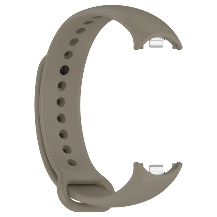 For Xiaomi Mi Band 8 Solid Color Stainless Steel Plug Replacement Watch Band (Space Grey)