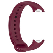 For Xiaomi Mi Band 8 Solid Color Stainless Steel Plug Replacement Watch Band (Wine Red)