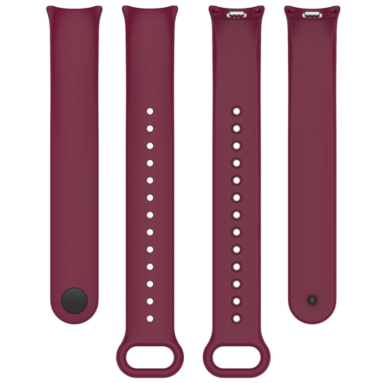 For Xiaomi Mi Band 8 Solid Color Stainless Steel Plug Replacement Watch Band (Wine Red) - Watch Bands by PMC TechLife | Online Shopping South Africa | PMC TechLife
